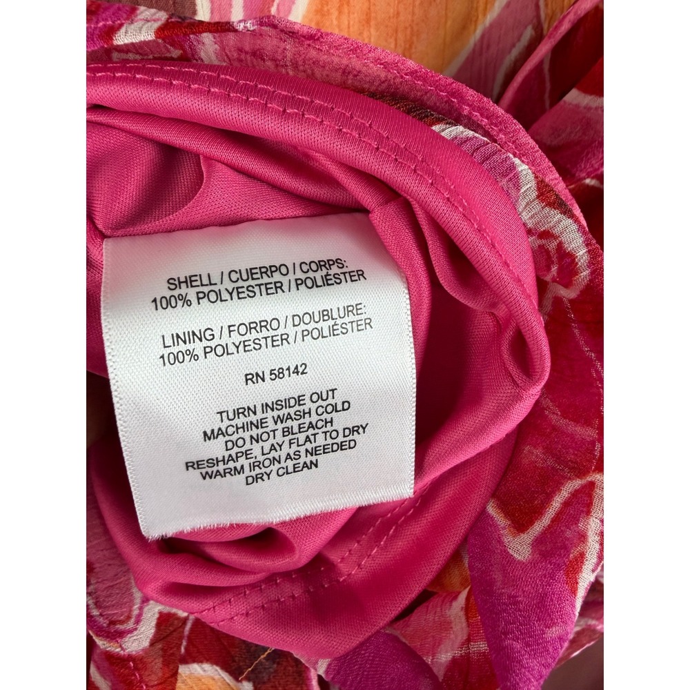 Donna Morgan Pink Retro Swirl Tiered Belted Ruffle Mini Dress - Picture 10 of 10